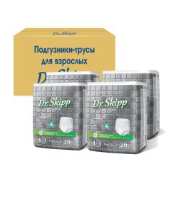 Buy Dr.Skipp diaper pants for adults, size L-3, (100-140 cm), 80 pcs. (4 pack of 20), breathable | Online Pharmacy | https://buy-pharm.com