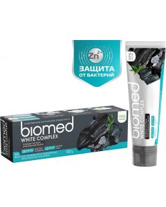 Buy Antibacterial black whitening toothpaste BIOMED WHITE COMPLEX Charcoal 100 ml | Online Pharmacy | https://buy-pharm.com
