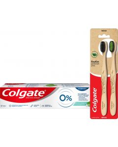 Buy Colgate Toothbrush Bamboo Charcoal black, soft, 2 pcs + Toothbrush Soft caries cleaning , 130 g | Online Pharmacy | https://buy-pharm.com