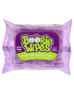 Buy Boogie Wipes, Natural Salt Flowing Nose Wipes, Grape Scent , 30 / Pack  | Online Pharmacy | https://buy-pharm.com