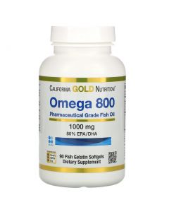 Buy California Gold Nutrition, Cardiovascular Supplement, Omega 800, Fish Oil, 80% EPA / DHA, Triglyceride, 1000 mg, 90 Fish Gelatin Softgels | Online Pharmacy | https://buy-pharm.com