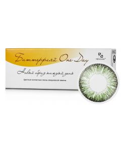Buy Colored contact lenses Ophthalmix BatOneDay Daily, -2.50 / 14.2 / 8.6, green, 2 pcs. | Online Pharmacy | https://buy-pharm.com