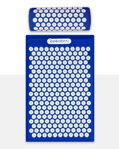 Buy Kuznetsov's applicator (iplikator), massage needle mat + roller, acupuncture set, blue. Promotes relaxation and relief from back pain and headaches. | Online Pharmacy | https://buy-pharm.com