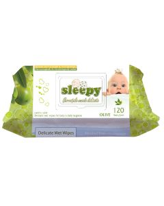 Buy Sleepy Wet sanitary napkins for babies with a plastic valve 120 pcs Olive | Online Pharmacy | https://buy-pharm.com