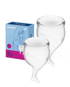 Buy A set of menstrual cups 2 pcs. 15 and 20 ml. Satisfyer Feel Secure Menstrual Cup Transparent | Online Pharmacy | https://buy-pharm.com