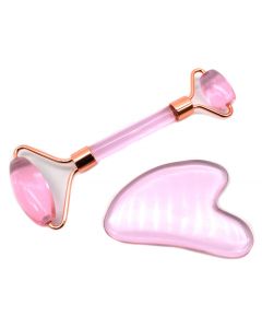 Buy Roller massager and face scrubber made of rose quartz for face and body massage in a gift box | Online Pharmacy | https://buy-pharm.com