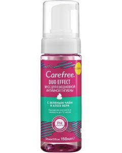 Buy Carefree Duo Effect intimate hygiene mousse, with green tea and aloe vera, 150 ml | Online Pharmacy | https://buy-pharm.com