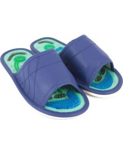 Buy Eco-leather massage slippers, men, blue | Online Pharmacy | https://buy-pharm.com