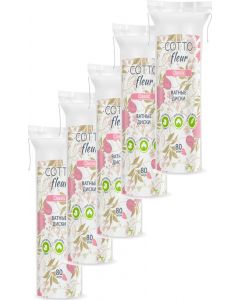Buy Cotton pads Cotto Fleur, 80 pcs x 5 packs | Online Pharmacy | https://buy-pharm.com