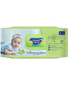 Buy Sun and moon Wet wipes for children, with linden extract, 100 pcs | Online Pharmacy | https://buy-pharm.com