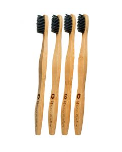 Buy Family set of 4 bamboo Eco Fusion Modern toothbrushes with charcoal dusting | Online Pharmacy | https://buy-pharm.com