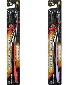 Buy Dr. NanoTo Charcoal & Gold Toothbrush with gold nanoparticles and charcoal (set of 2 pieces: red and purple) (South Korea) | Online Pharmacy | https://buy-pharm.com