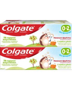 Buy Colgate Toothpaste Children's Delicate fruit, fluoride-free, 40 ml х 2 pcs | Online Pharmacy | https://buy-pharm.com
