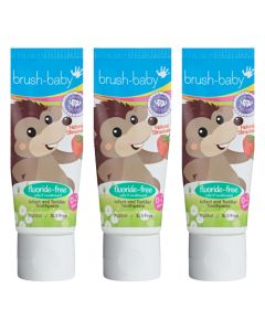 Buy Children's toothpaste for teething teeth, set of 3 pieces, without fluoride, for children under 2 years old, 50 ml (strawberry flavor) | Online Pharmacy | https://buy-pharm.com