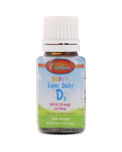 Buy Carlson Labs, Vitamin D3 for children, Super Daily, 10 mcg (400 IU), 10.3 ml | Online Pharmacy | https://buy-pharm.com