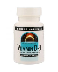 Buy Source Naturals, Vitamin D-3, 10,000 IE, 120 soft capsules | Online Pharmacy | https://buy-pharm.com