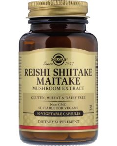 Buy Solgar, Reishi Shiitake Maitake 'Reishi, Shiitake and Meitake Mushroom Extract', 50 capsules | Online Pharmacy | https://buy-pharm.com