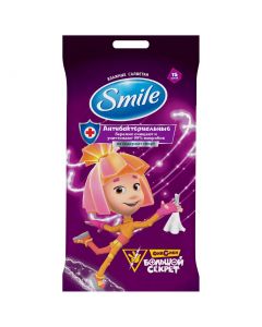 Buy Smile Antibacterial wet wipes Fixiki Big secret, 15 pcs. | Online Pharmacy | https://buy-pharm.com