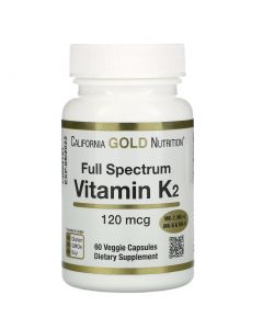 Buy California Gold Nutrition, Bone & Cardiovascular Supplement , vitamin K2 (in the form of MK-4, MK-6, MK-7, MK-9), 120 mcg, 60 vegetarian capsules | Online Pharmacy | https://buy-pharm.com