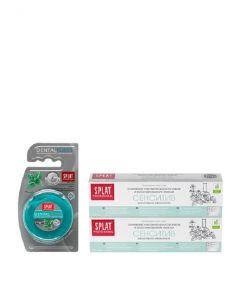 Buy Splat set for oral cavity care: Toothpaste Professional 'Sensitive', for sensitive teeth, 100 ml (2 pcs), 'Dental Floss' dental floss with silver and mint fibers | Online Pharmacy | https://buy-pharm.com