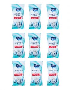 Buy Wet wipes Aura antibacterial 9 pack | Online Pharmacy | https://buy-pharm.com
