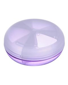 Buy Pill box / container for storing medicines, with a matte lid, 3 sections, rotates 360 degrees, diameter 7 cm, color: purple transparent | Online Pharmacy | https://buy-pharm.com