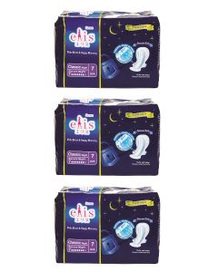 Buy Elis. Feminine hygiene pads Wide Block Happy Morning, night with wings (length - 36 cm), 7 pcs. per pack, 3 pcs, Set | Online Pharmacy | https://buy-pharm.com