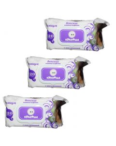 Buy Wet wipes Pumposha for children with aloe and chamomile 120 pcs * 3 pcs | Online Pharmacy | https://buy-pharm.com