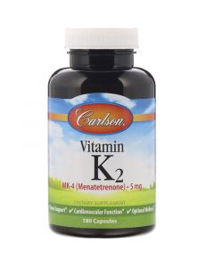 Buy Carlson Labs, Vitamin K2, MK-4 (menatetrenone), 5 mg, 180 capsules | Online Pharmacy | https://buy-pharm.com