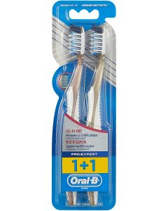 Buy Oral-B Toothbrush ProExpert 'All in one ', 40 medium, 1 + 1 pcs, color: golden, bronze | Online Pharmacy | https://buy-pharm.com