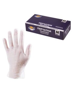 Buy Disposable vinyl gloves 'Aviora', powder-free, size M, 100 pcs | Online Pharmacy | https://buy-pharm.com