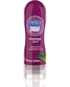 Buy Intimate lubricant and massage gel DUREX Play Massage 2in1, with soothing Aloe Vera, 200ml | Online Pharmacy | https://buy-pharm.com