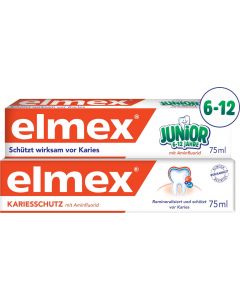 Buy Elmex Junior Toothpaste, for children from 6 to 12 years old, 75 ml + Caries protection, 75 ml  | Online Pharmacy | https://buy-pharm.com