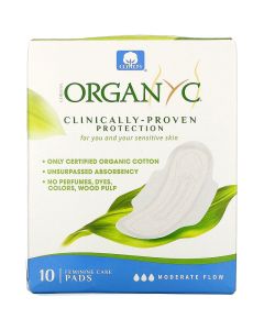 Buy Organyc, Organic Cotton Pads, Moderate Volume, 10 / Pack | Online Pharmacy | https://buy-pharm.com