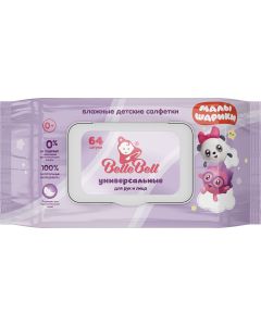 Buy 'Belle-Belle' wet wipes for children for hands and face with flap 3 packs 1 * 64 | Online Pharmacy | https://buy-pharm.com