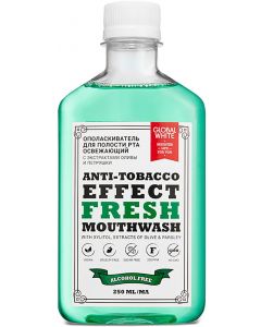 Buy Global White Mouthwash, refreshing, with olive and parsley extract, yellow, 250 ml | Online Pharmacy | https://buy-pharm.com