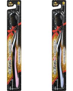 Buy Toothbrush Dr. NanoTo Charcoal & Gold with gold nanoparticles and charcoal (set of 2 pieces: pink and blue) (South Korea) | Online Pharmacy | https://buy-pharm.com