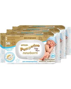 Buy Wet wipes for children Avangard Pamperino Newborn No. 56, for children, no perfume, with a plastic flap, 30424, 3 packs | Online Pharmacy | https://buy-pharm.com