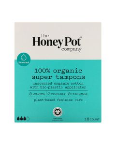 Buy The Honey Pot Company Swabs, 100% Organic, Super, 18 Pieces | Online Pharmacy | https://buy-pharm.com