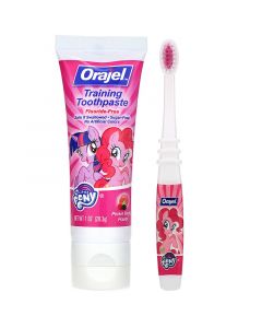 Buy Orajel, My Little Pony, Toothbrush and Toothpaste Set, Fluoride Free, Ages 3 Months to 4 Years, Fruit Flavor, 1 oz (28.3 g) | Online Pharmacy | https://buy-pharm.com