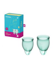 Buy Satisfyer Feel confident menstrual cup set in dark green | Online Pharmacy | https://buy-pharm.com