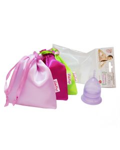 Buy Menstrual cup 'Practitioner' in a satin bag, purple L LilaCup 25 ml | Online Pharmacy | https://buy-pharm.com