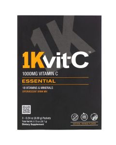 Buy 1Kvit C, Essential, vitamin C, 1000 mg, 30 sachets of 6.91 g each effervescent drink mix, natural orange flavor | Online Pharmacy | https://buy-pharm.com