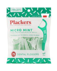 Buy Plackers , Micro Mint, Floss Toothpicks, Mint, 75 Pieces | Online Pharmacy | https://buy-pharm.com