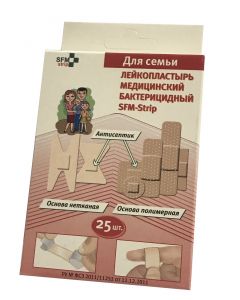 Buy Adhesive plaster SFM Hospital Products SFM set FOR FAMILY No. 25 bactericidal, 25 pcs. | Online Pharmacy | https://buy-pharm.com