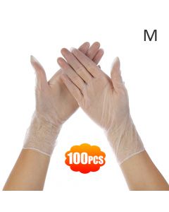 Buy Transparent disposable plastic vinyl latex-free gloves Non-sterile food safe boxes of 100 media | Online Pharmacy | https://buy-pharm.com