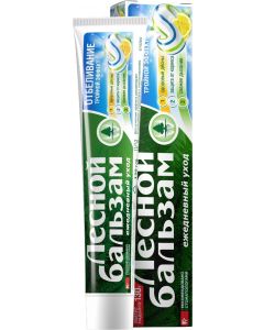 Buy Forest Balsam Toothpaste Triple effect whitening (with lemon juice on a decoction of herbs), 130 g | Online Pharmacy | https://buy-pharm.com