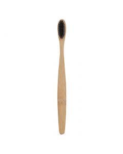 Buy Bamboo toothbrush Flora with black bristles of medium hardness made of biodegradable polymer and bamboo fibers, treated with charcoal | Online Pharmacy | https://buy-pharm.com