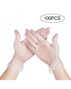 Buy 100pcs disposable transparent gloves without powder home cleaning hair protection labor PVC gloves oil resistant gloves | Online Pharmacy | https://buy-pharm.com