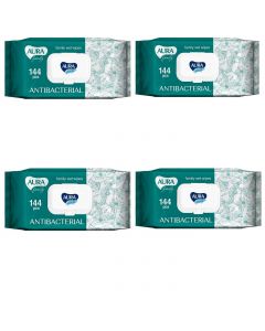 Buy Aura Family wet wipes with valve 144 pcs * 4 pcs | Online Pharmacy | https://buy-pharm.com